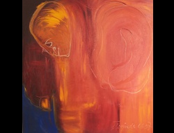 Florinda Ke Sophie - Der Schamane, Öl, Acryl auf Leinwand, 160 x 160 cm, 2007