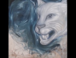 Florinda Ke Sophie - Steirischer Panther 4 - Wenn der Barthel den Most holt, Öl auf Hartfaser, 180 x 180 cm, 2008