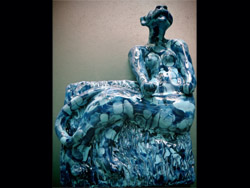 Florinda Ke Sophie, Panthersphinx, Keramik, H-20 cm, B-15 cm, T-5 cm, 2012